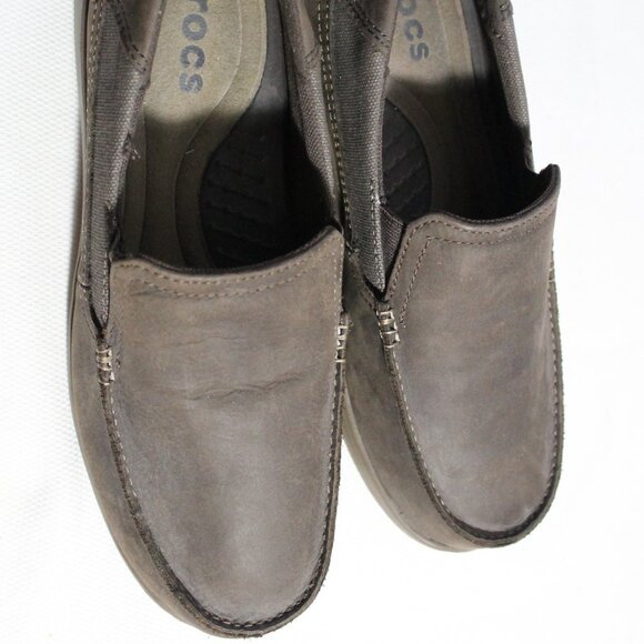 NWOB CROCS Santa Cruz 2 Luxe Leather Triple Comfort Brown Loafers, Mens 9 - Picture 5 of 7